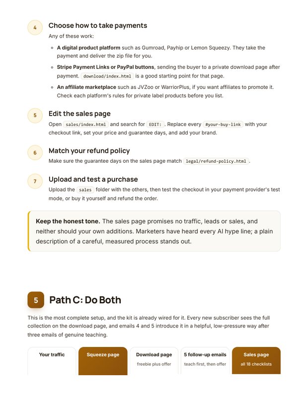 Quick Start Guide action plan page