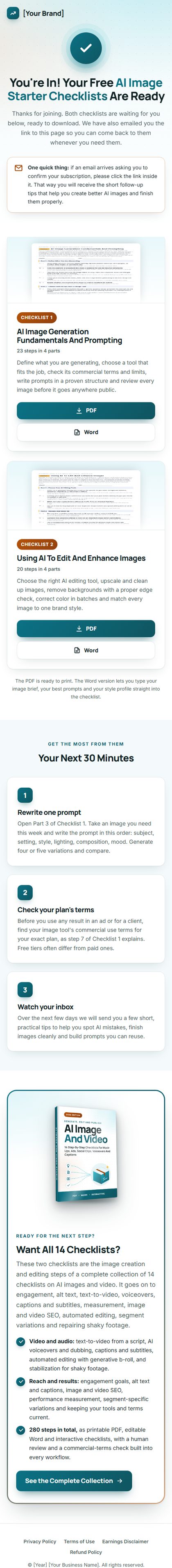 The download page on a phone