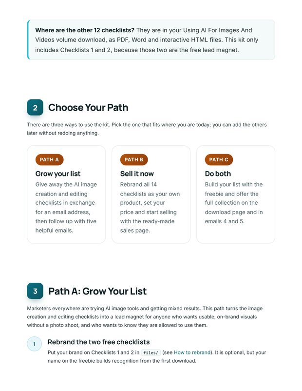 Quick Start Guide inside page