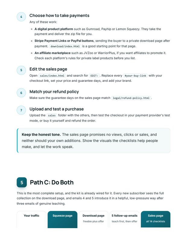 Quick Start Guide action plan page