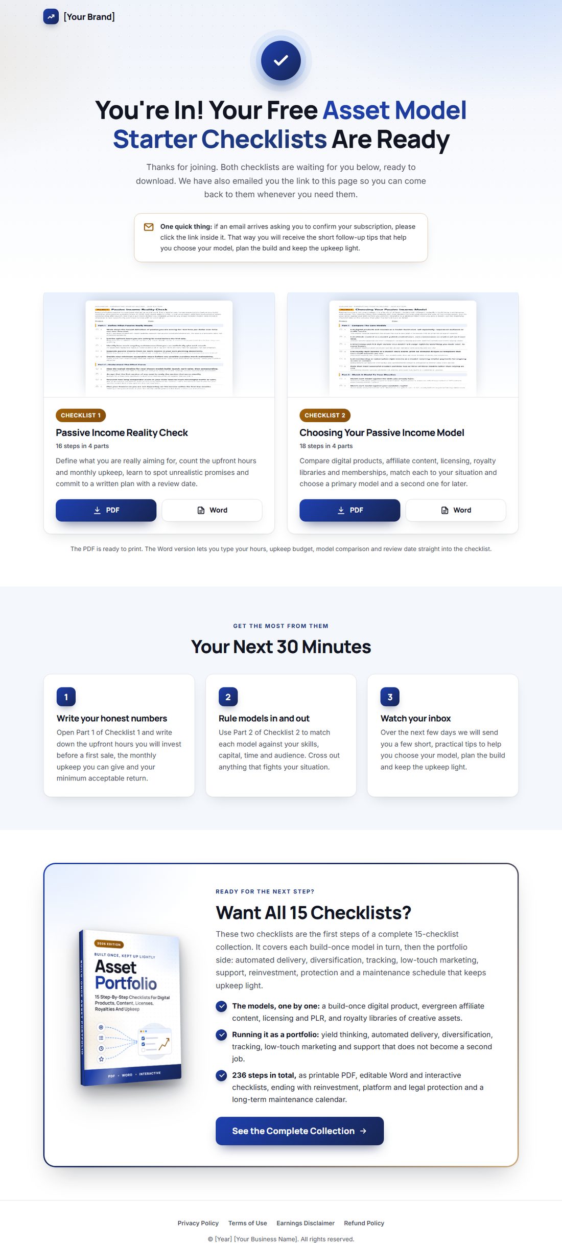 The download page on desktop
