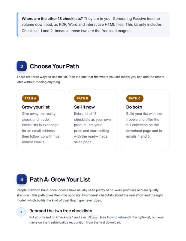 Quick Start Guide inside page