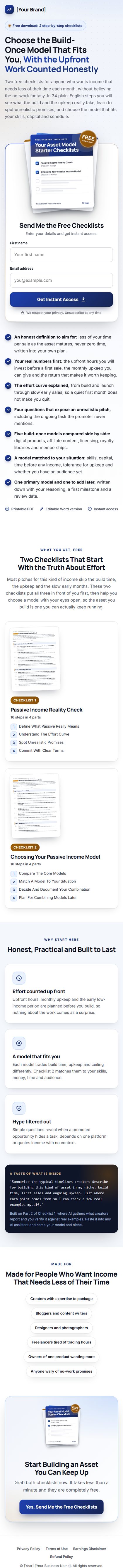 The Asset Portfolio Profit Kit squeeze page on a phone
