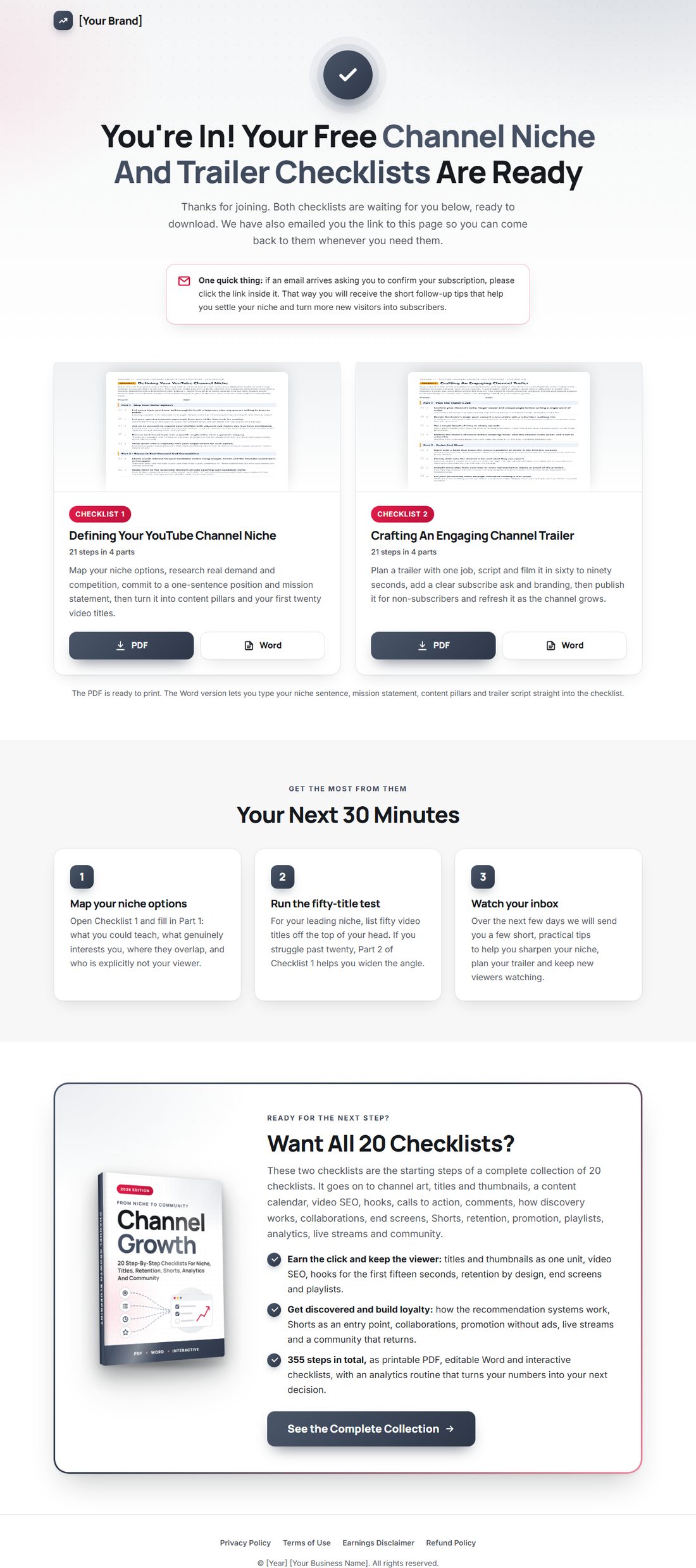 The download page on desktop