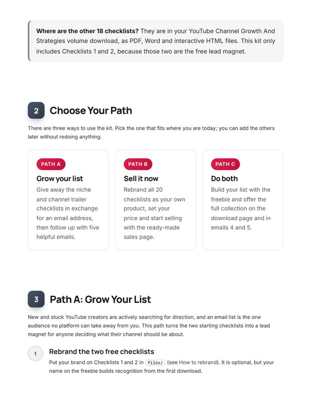 Quick Start Guide inside page