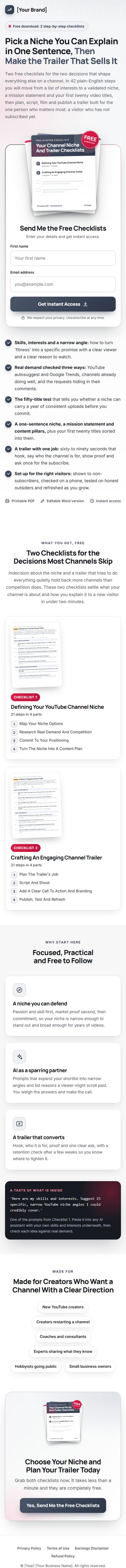 The Channel Growth Profit Kit squeeze page on a phone