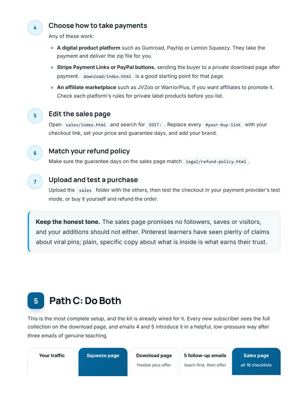 Quick Start Guide action plan page