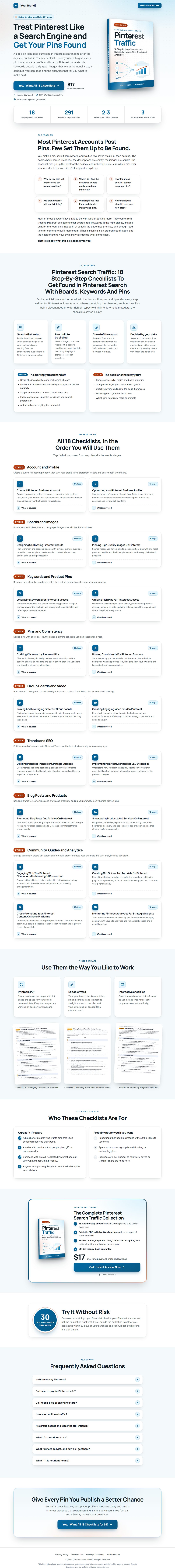 The Pinterest Traffic Profit Kit mini sales page, ready for your name