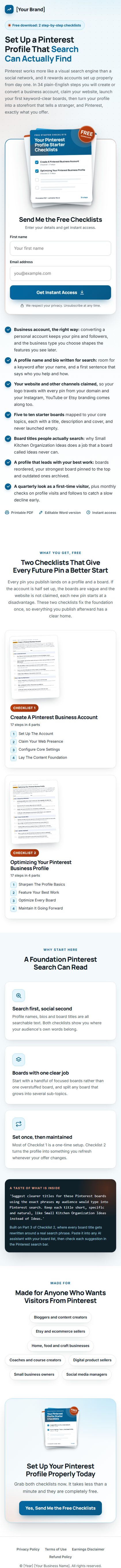 The Pinterest Traffic Profit Kit squeeze page on a phone