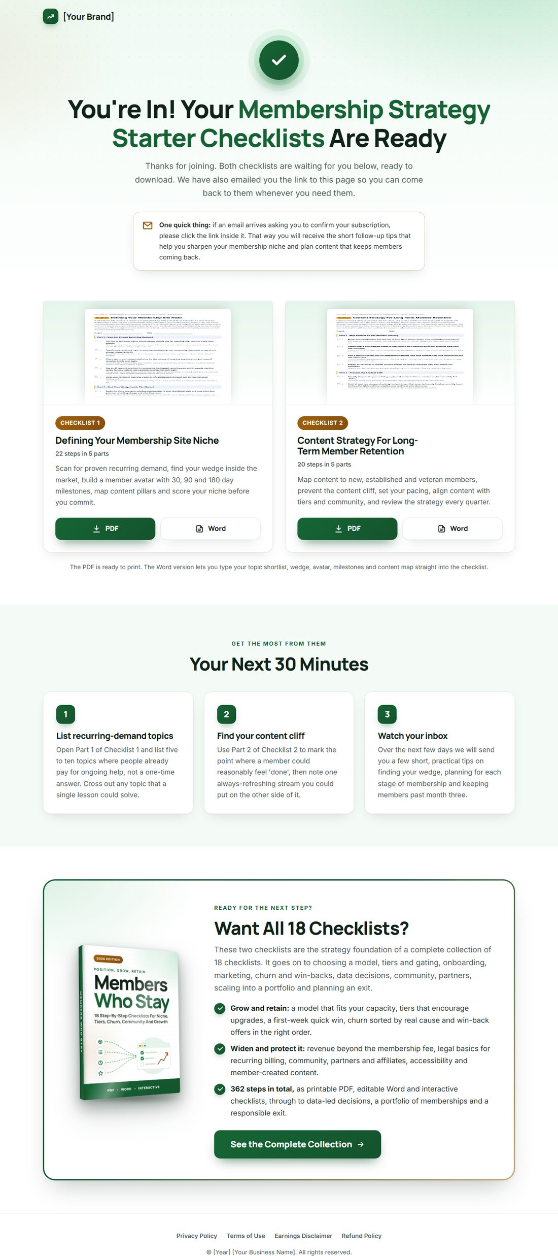 The download page on desktop