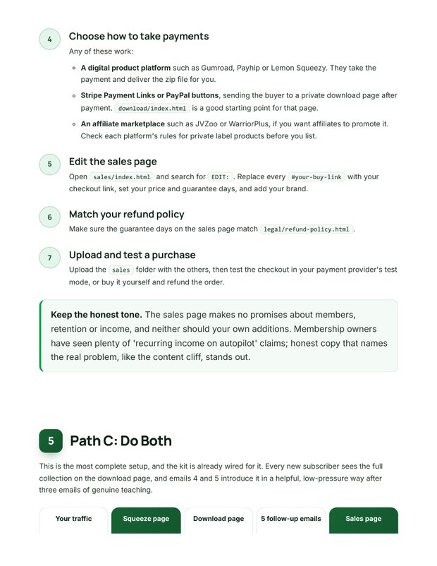 Quick Start Guide action plan page