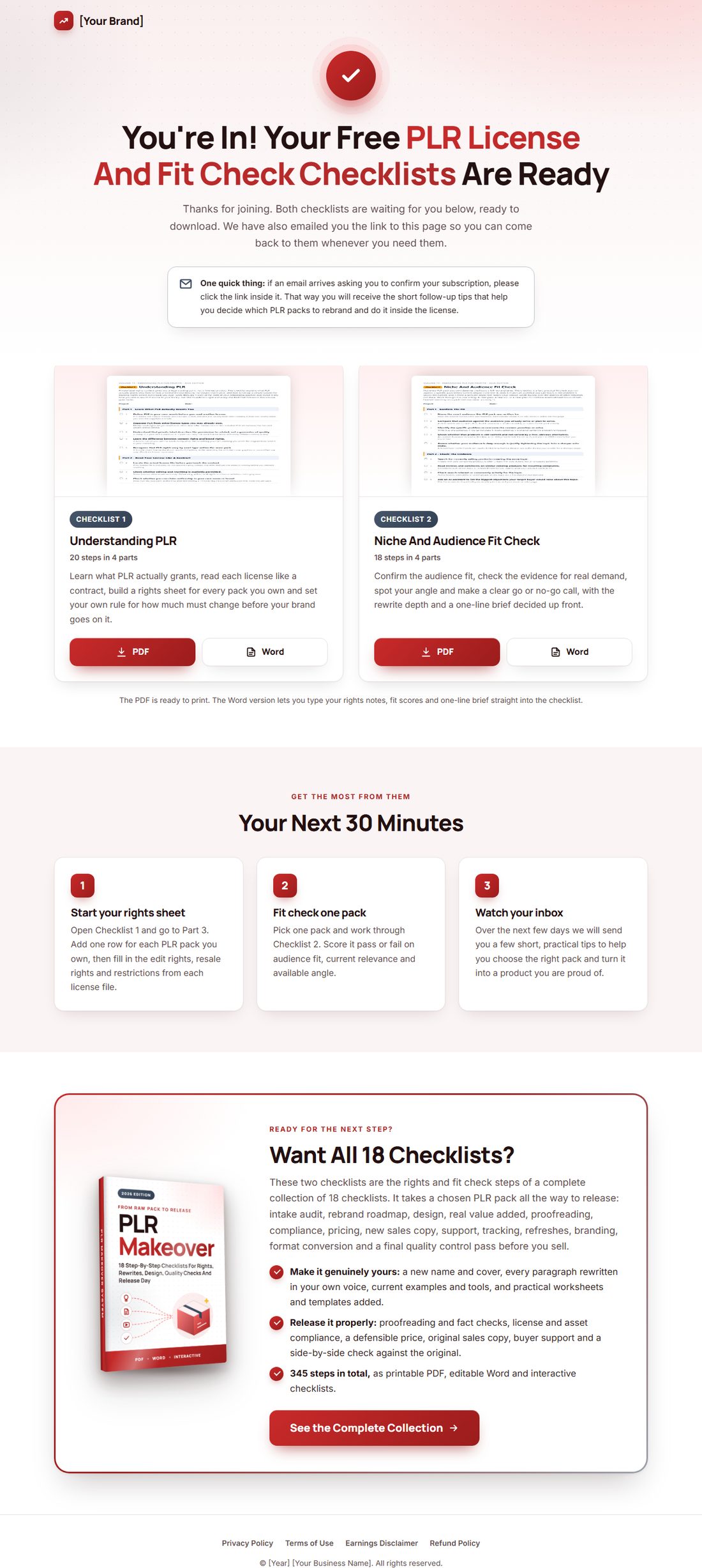 The download page on desktop