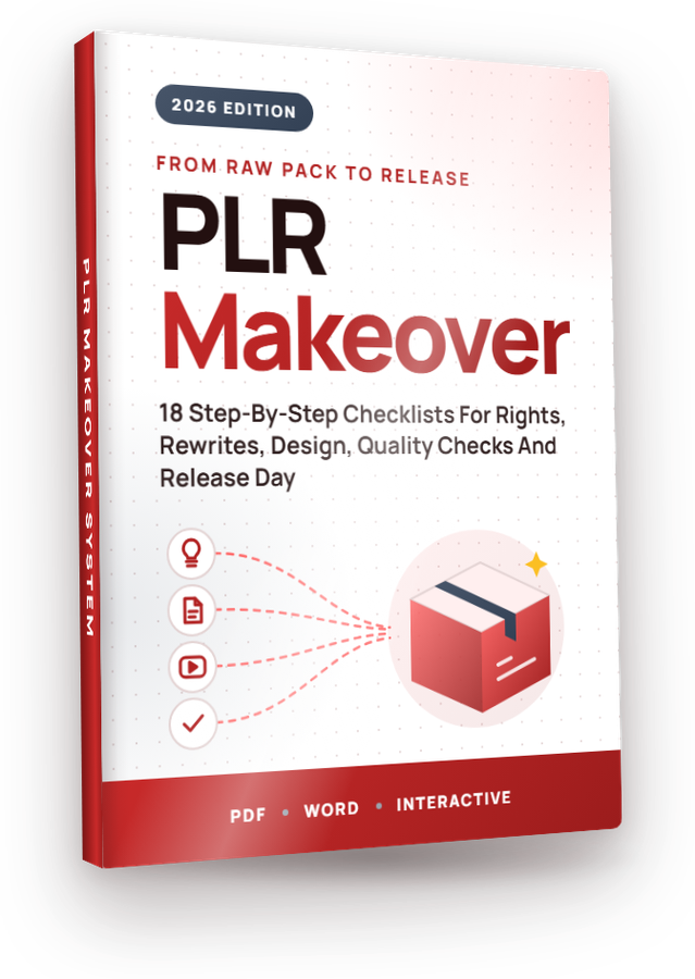 The PLR Makeover System eCover included in the kit