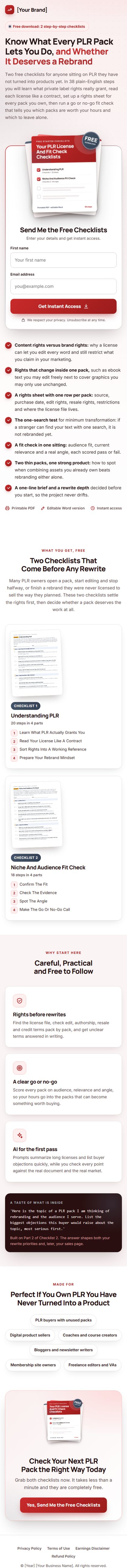 The PLR Makeover Profit Kit squeeze page on a phone