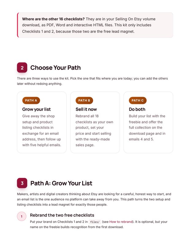 Quick Start Guide inside page