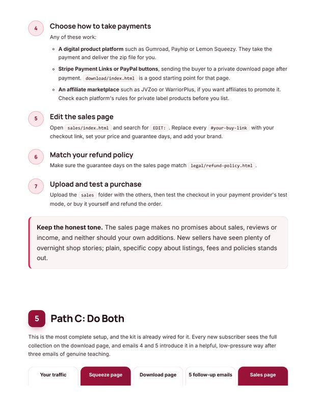 Quick Start Guide action plan page