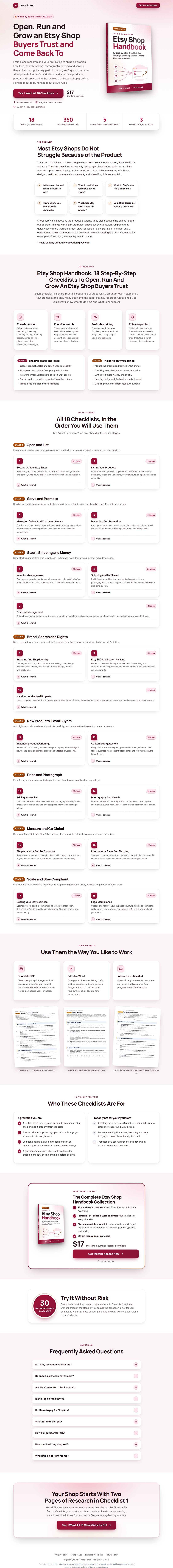 The Etsy Shop Profit Kit mini sales page, ready for your name
