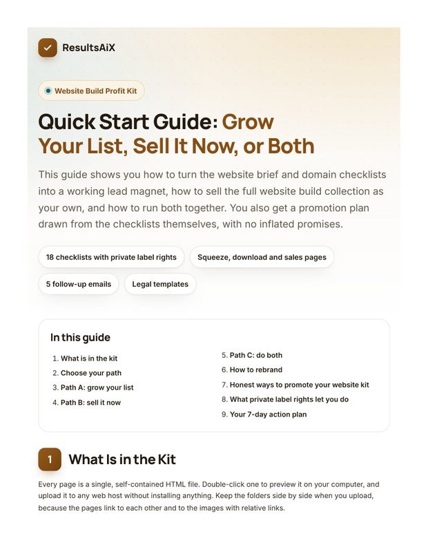 Quick Start Guide cover page
