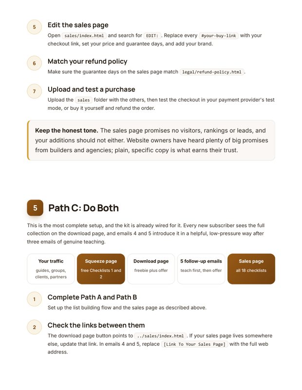Quick Start Guide action plan page