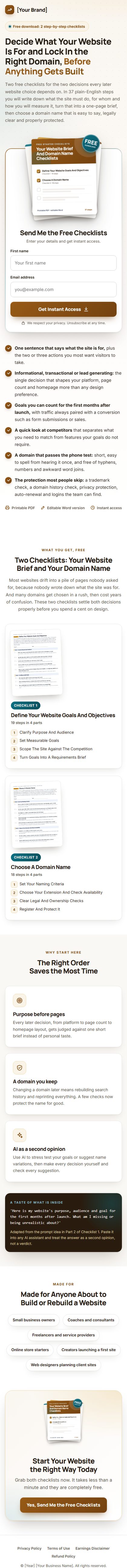 The Website Build Profit Kit squeeze page on a phone