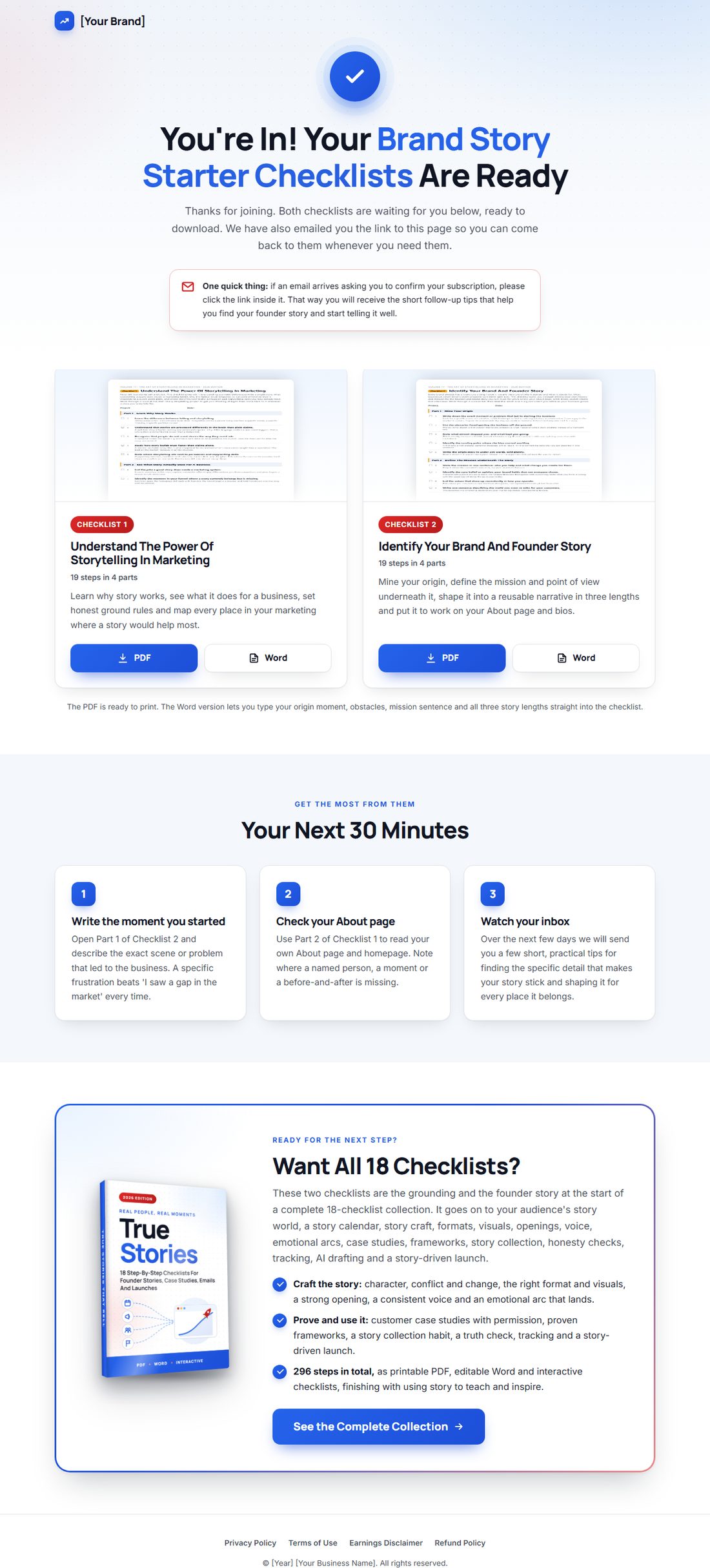 The download page on desktop