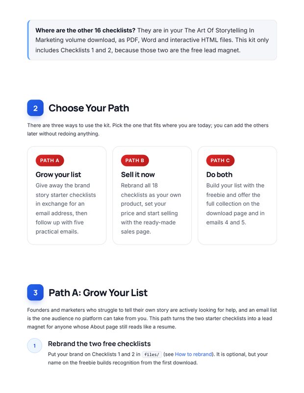 Quick Start Guide inside page