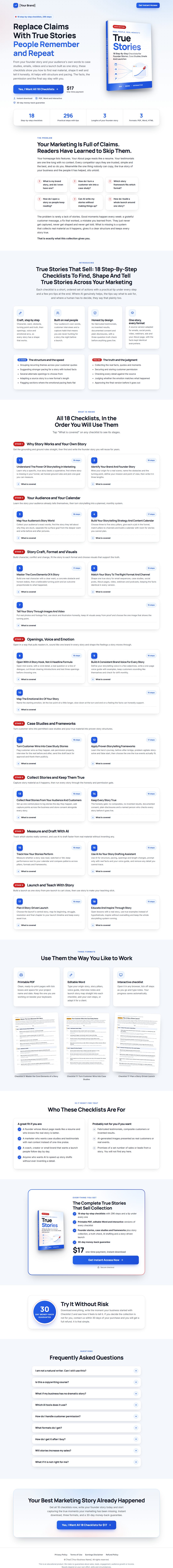 The Brand Storytelling Profit Kit mini sales page, ready for your name
