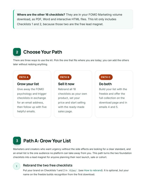 Quick Start Guide inside page