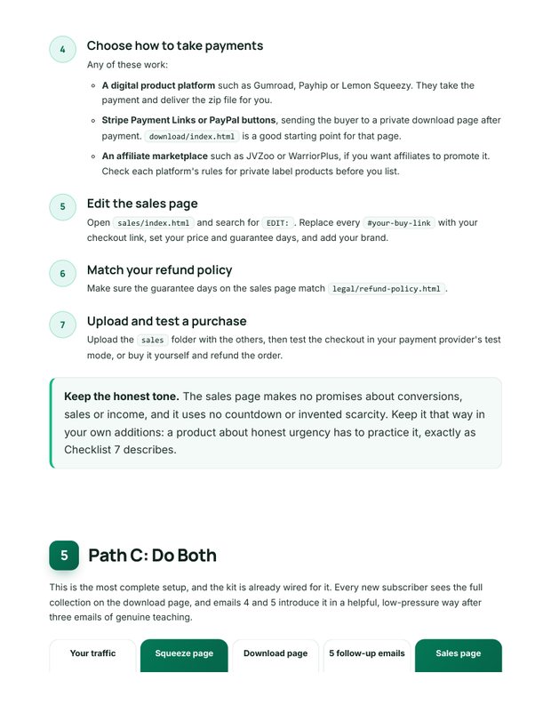 Quick Start Guide action plan page