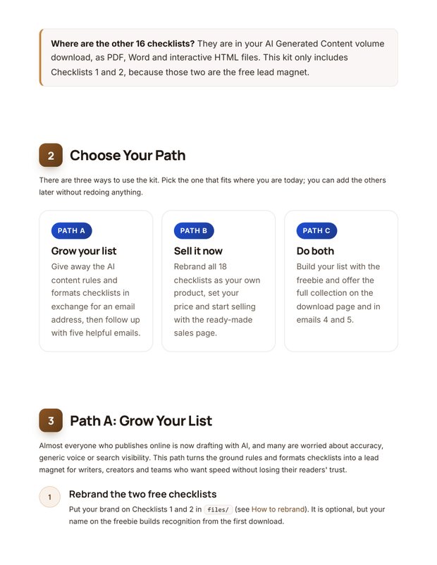 Quick Start Guide inside page