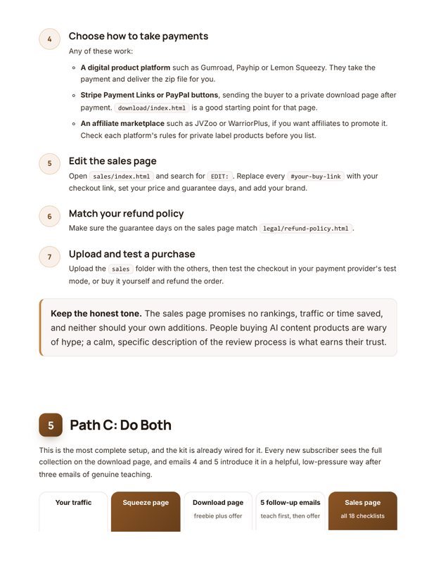 Quick Start Guide action plan page
