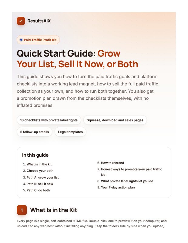 Quick Start Guide cover page