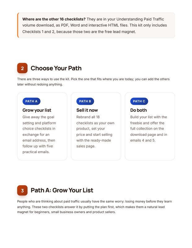 Quick Start Guide inside page