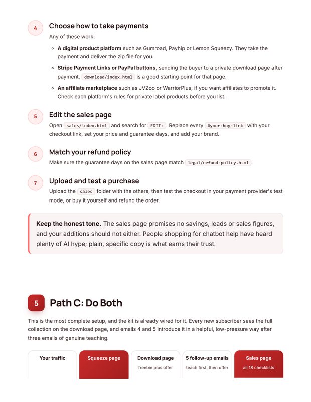 Quick Start Guide action plan page