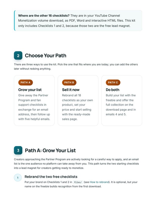 Quick Start Guide inside page