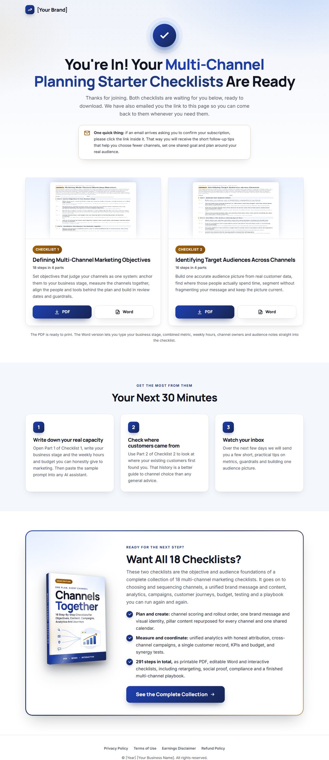 The download page on desktop