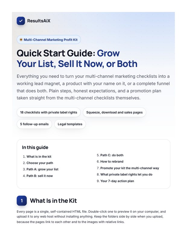 Quick Start Guide cover page