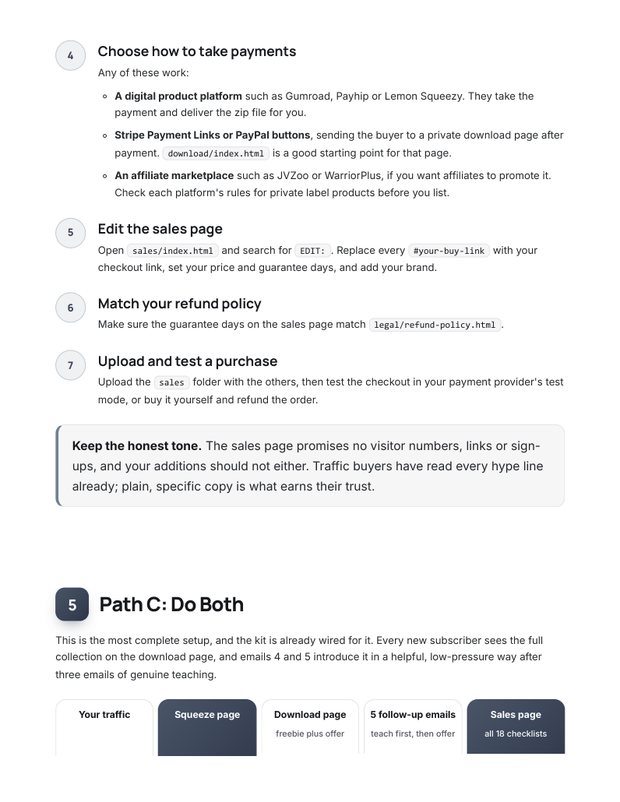 Quick Start Guide action plan page