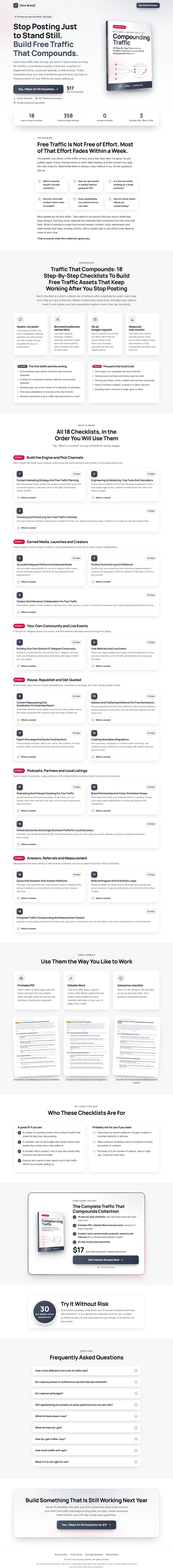 The Compounding Traffic Profit Kit mini sales page, ready for your name