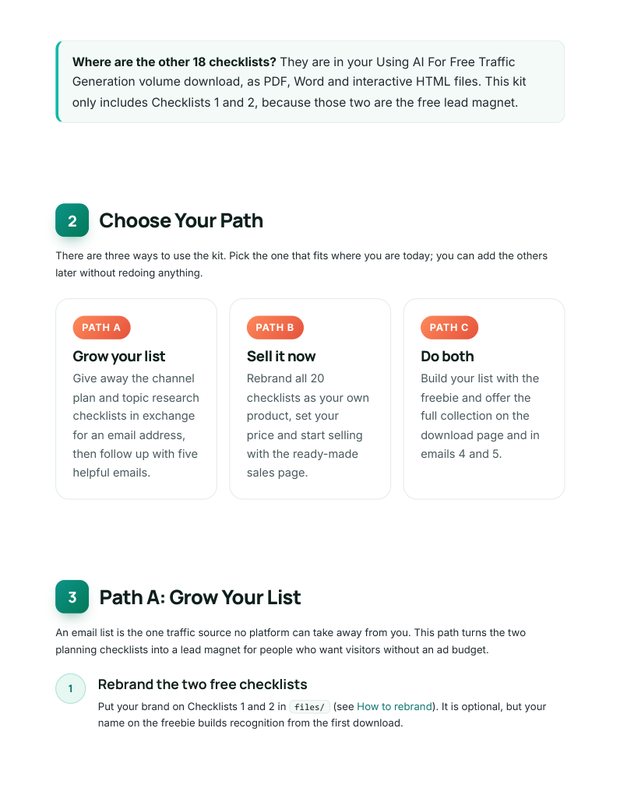 Quick Start Guide inside page