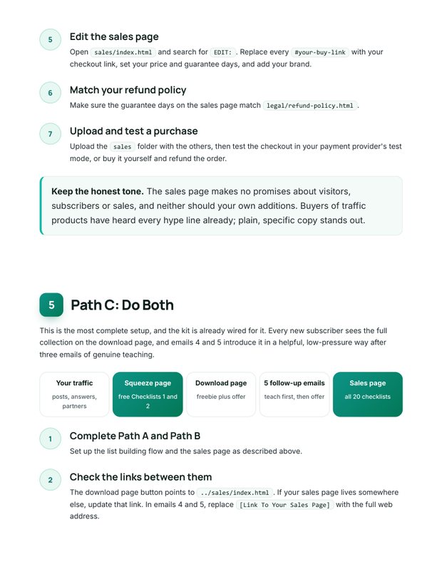 Quick Start Guide action plan page