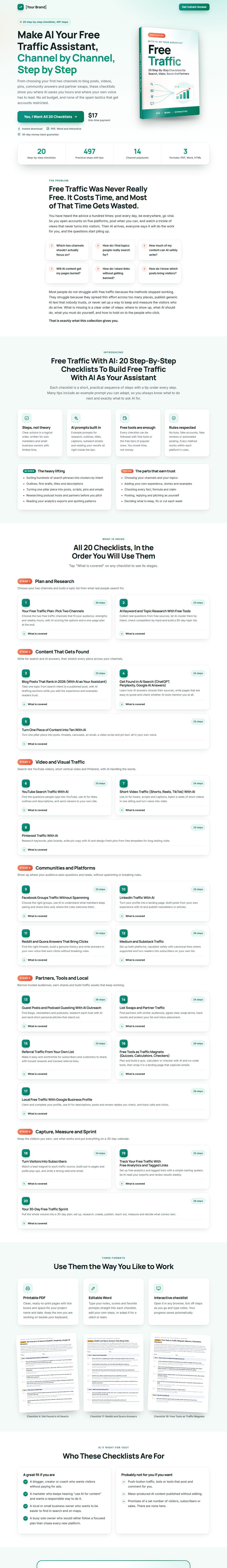 The Free Traffic Profit Kit mini sales page, ready for your name