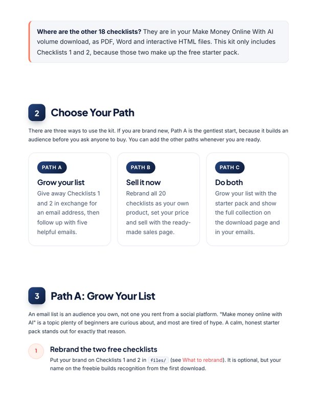 Quick Start Guide inside page