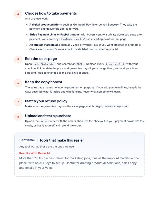 Quick Start Guide action plan page