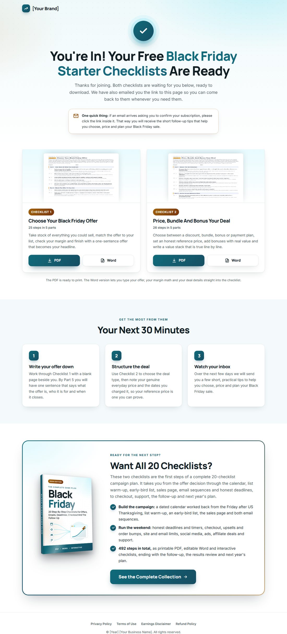 The download page on desktop