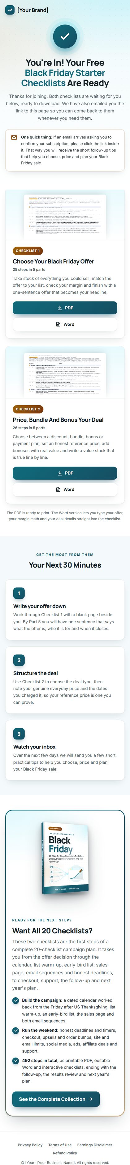 The download page on a phone