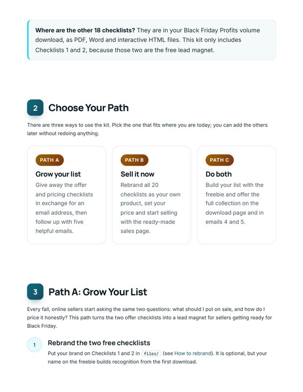 Quick Start Guide inside page