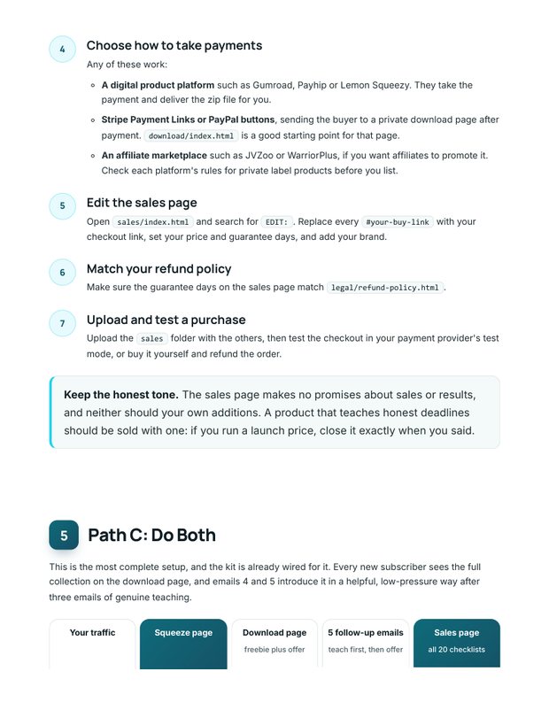 Quick Start Guide action plan page