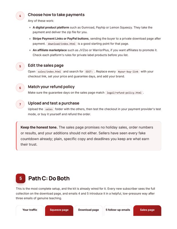 Quick Start Guide action plan page