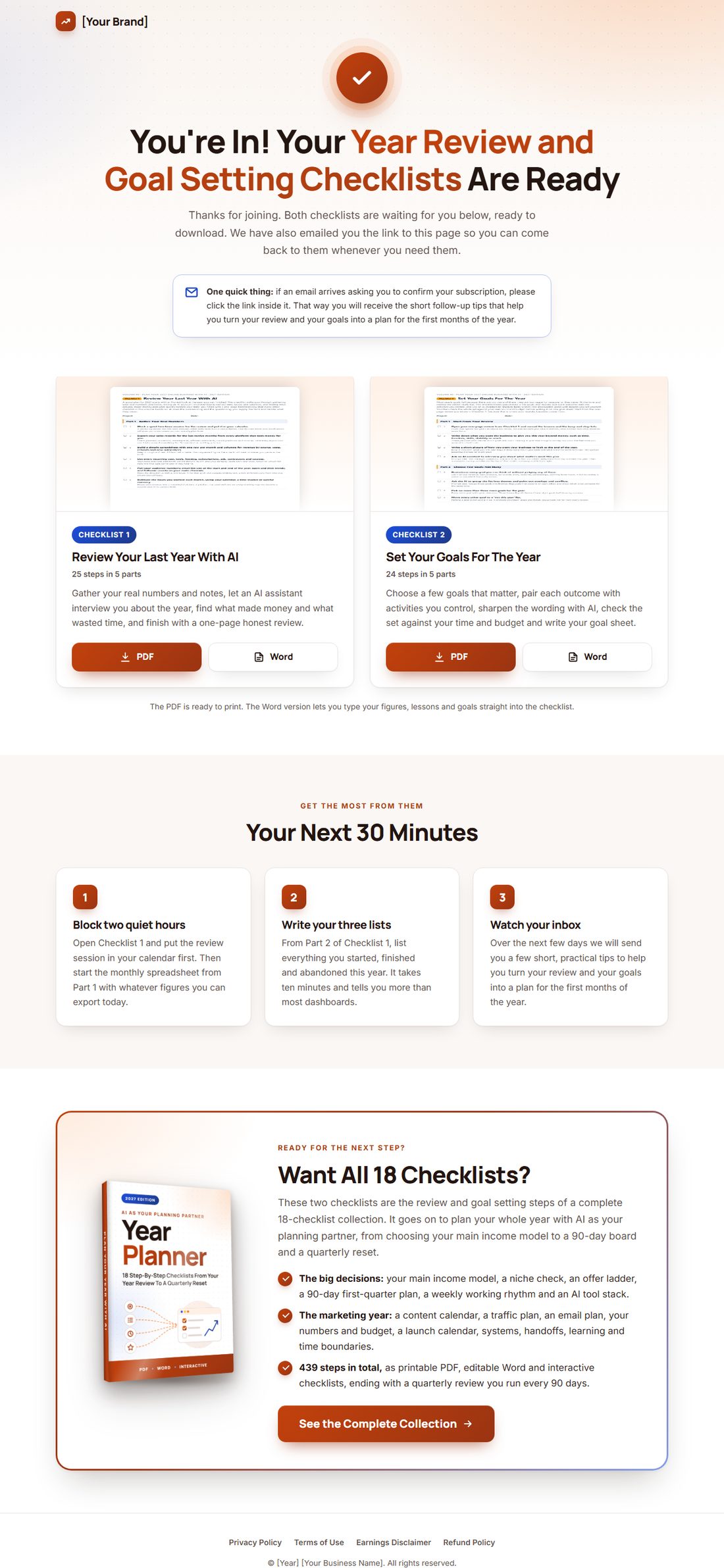 The download page on desktop